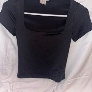 Athleta Black Square Neck Bodysuit